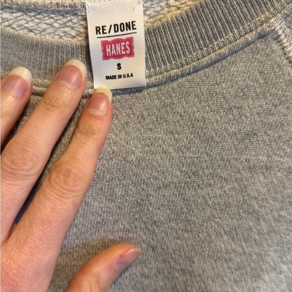Hanes Re/Done Heather Gray Sweatshirt - Picture 5 of 5